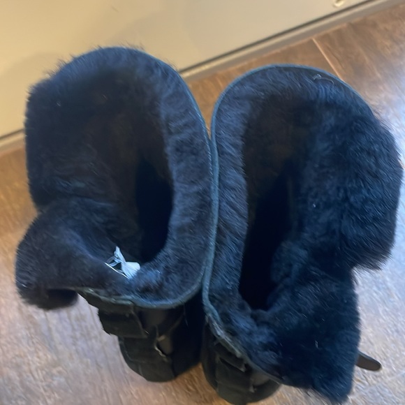Ash Yes Boot Black Shearling and Suede with Hidden Wedge Size 5.5 - Picture 6 of 12
